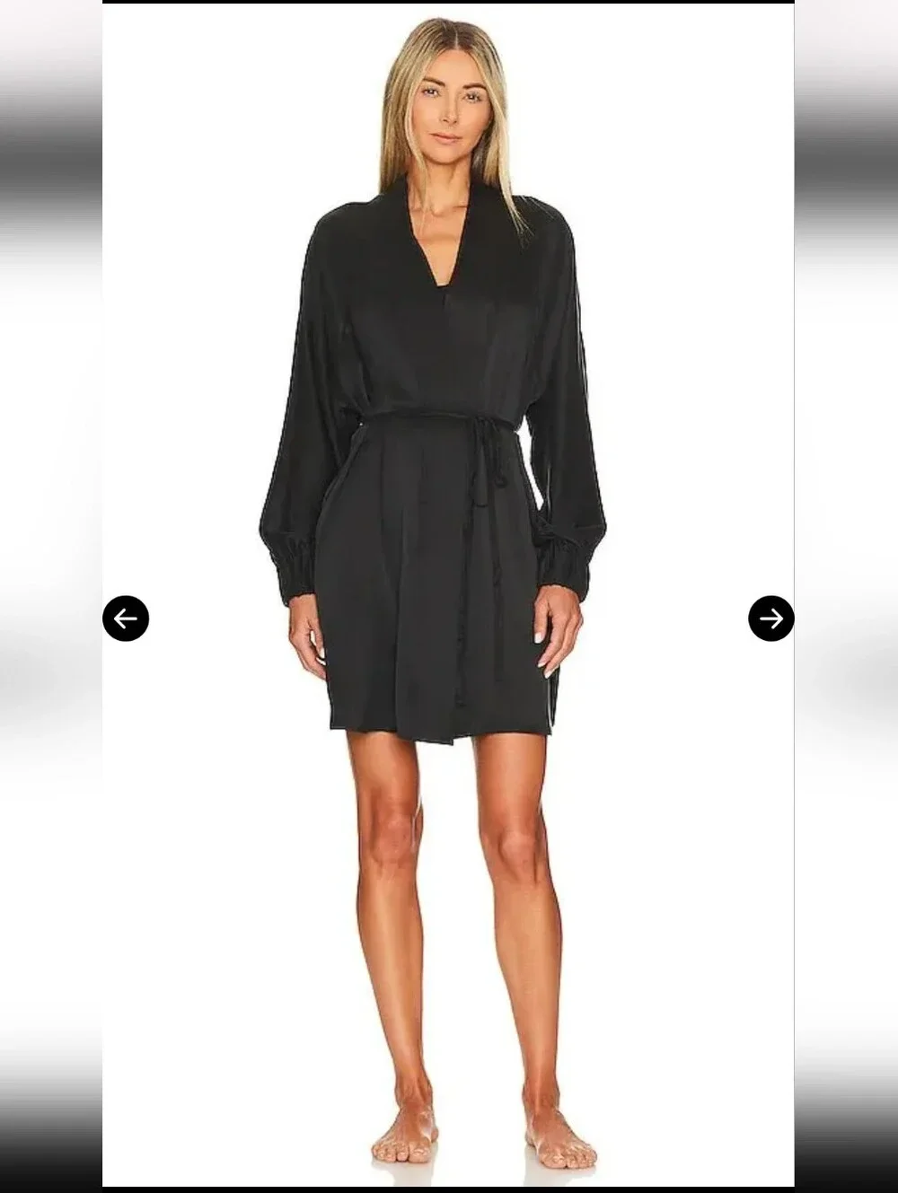Lunya Washable Silk Robe Immersed Black XS/S - Picture 1 of 8